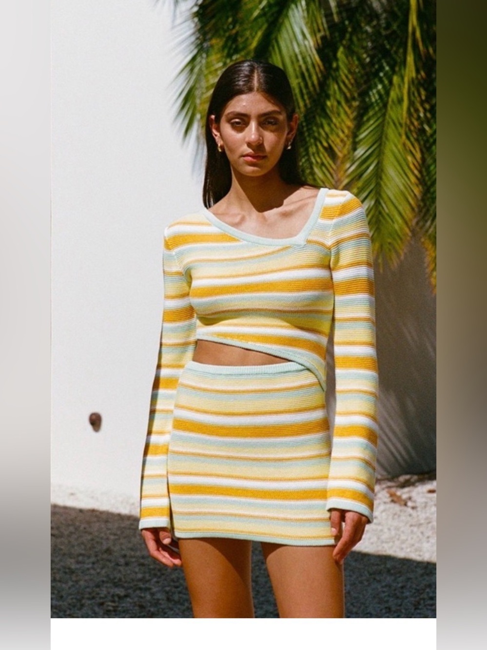 Sabo Skirt Brand New Yellow and Blue Striped Mini Dress - Huntley dress